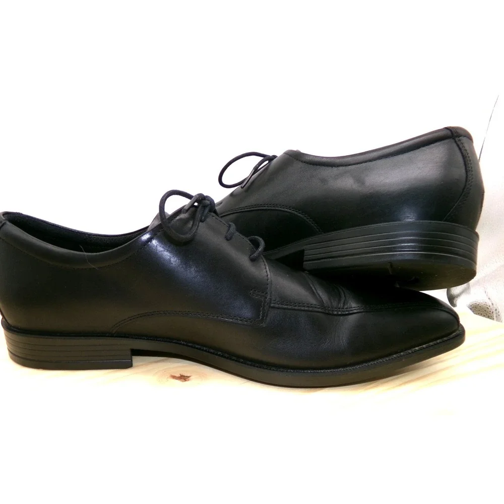 ECCO Edinburgh Oxford Dress Shoes Mens Black Sz 47 US 13 - 13.5 Bike Toe Leather